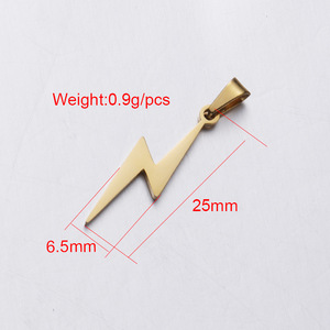 Pendentif Éclair en Acier Inoxydable Poli Miroir, Breloque DIY pour Bijoux, Nouvelle Tendance, Plaqué PVD, Accessoires Suspendus en Forme d'Éclair – Vente Chaude - Product Image 2
