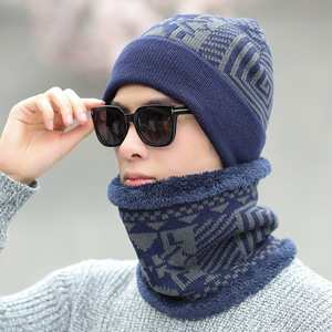 Korean Version Outdoor Cycling Hat Men's Knitted Acrylic Thickened Cold <strong>Cap</strong> 2-Piece Set <strong>Plain</strong> Autumn Winter - Product Image 6