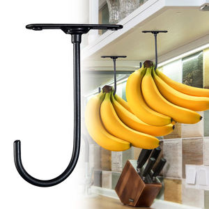 Colgador de plátanos metálico plegable multiusos para debajo del gabinete, para colgar plátanos frescos - Product Image 1