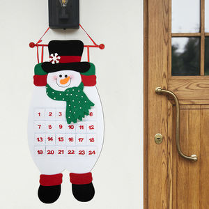 Calendrier de l'Avent de Noël 2025, nouveau design, décorations en feutre polyester 3D, ornements d'arbre, compte à rebours, décorations murales, porte, Père Noël - Product Image 1
