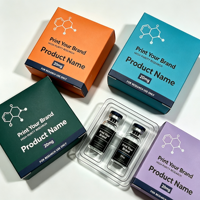 Boîtes de stockage de peptides écologiques personnalisées avec étiquettes holographiques et fermeture magnétique pour flacons de 3 ml, emballage en plateau plastique