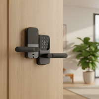 Serrures intelligentes Te'an : Poignée à levier numérique électrique avec empreinte digitale, mot de passe et accès par carte pour portes en bois et aluminium