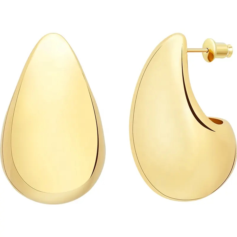 Glänzende hohle Regentropfen-Ohr stecker Neueste 18 Karat vergoldete Messing-Modeschmuck für Frauen Hop Hip Accessoires Ohrringe E231503