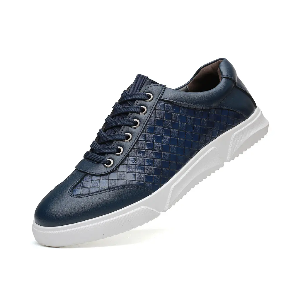 sh10338a Big Yards Casual Men Shoes 2023 Microfiber Leather Lace-Up Sneakers Outdoor White Black Blue Shoes Men