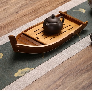 Vassoio di bambù naturale di alta qualità e stile giapponese in legno Sushi Boat eco-friendly cibo fatto a mano strumenti di servizio - Product Image 5