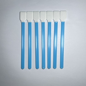 ZHUOJING SW-864B Hisopos de algodón sin pelusa para sala limpia industrial, con cabeza de poliéster y <span class=keywords><strong>punta</strong></span> de PP, <span class=keywords><strong>azul</strong></span>/verde, 100 unidades/bolsa - Product Image 3