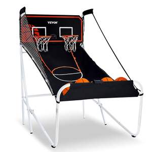 Juego de Baloncesto Arcade DB Plegable de 80 x 54 x 81 Pulgadas, Doble Tiro, Deportivo para el Hogar, con 5 Balones para Jugar en Interiores - Product Image 1