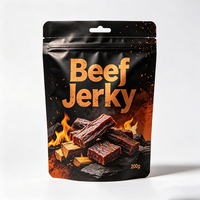 Stand up Pouch Resealable Ziplock with Custom Logo Beef Jerky Packaging Mylar Doypack Bags for Sushi & Jelly Food Grade