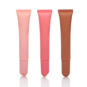 Baume à lèvres personnalisé en silicone souple, 10ml 15ml 20ml, emballage PCR rose, tubes pour huile à lèvres et gloss, tubes compressibles pour crème contour des yeux, avec bouchon à vis - Product Image 2