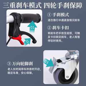 Medlive <b>Walker</b> LZX 02 Four Wheel With Brake Aluminum Alloy For <b>Elderly</b> And Fracture Support - Product Image 3