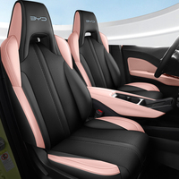 Fundas de Asiento de Coche de Cuero Sintético Perforado a Medida, Transpirables, para las Cuatro Estaciones, Compatibles con Airbag, para BYD Seagull