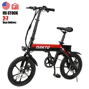 EE. UU. Almacén Stock Bicicleta eléctrica 350W 36V Mini E Bike Aleación de aluminio 16 pulgadas Doble suspensión City EBike