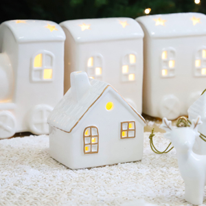 Led Light Up giáng sinh món quà nhỏ trang trí Gốm <span class=keywords><strong>mini</strong></span> tuyết nhà mặt dây chuyền giáng sinh bức tượng nhỏ cho Xmas bên cây đồ trang trí - Product Image 3