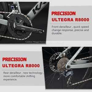 Bicicleta de Carretera de Carbono T700 Equipada con Grupo <span class=keywords><strong>Ultegra</strong></span> <span class=keywords><strong>R8000</strong></span> de 22 Velocidades, Pedales Ordinarios, Manillar Aero, Frenos de Disco, Profesional para Carreras de Carretera - Product Image 5