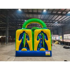 Circuito de Obstáculos Inflable <span class=keywords><strong>4</strong></span> en 1, Precio de Fábrica, Tobogán Inflable, Cama Elástica para Fiestas con Potente Soplador - Product Image 3