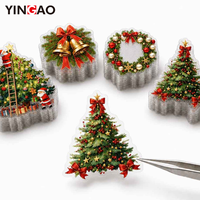 Autocollants de Noël transparents personnalisés pour fenêtres, adhésifs imperméables, autocollants transparents pour décorer les murs et les fenêtres de Noël
