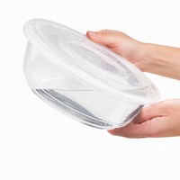 Grand saladier alimentaire en plastique transparent de 4000 ml avec couvercle hermétique, idéal pour les plateaux de service, la restauration et les événements en gros.