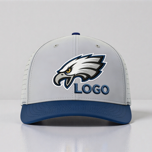 Casquette de baseball à séchage rapide avec <span class=keywords><strong>logo</strong></span> brodé personnalisé 632, vente en gros, haute qualité, 5 panneaux, perforations découpées au laser, Gorras, chapeaux de sport imperméables - Product Image 4