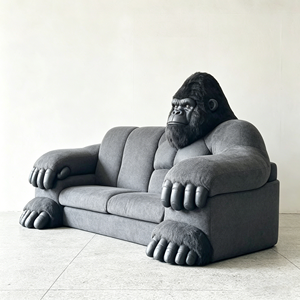Escultura de Sofá Gorila Negro, Sofá Gorila, Arte Moderno para Decoración de Recepción de Oficina y Vestíbulo - Product Image 6