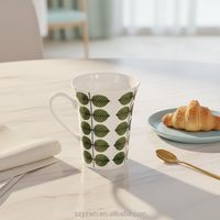 Tasse à bec incliné en porcelaine fine, style luxe léger et minimaliste, pour la maison et le bureau, idéale comme cadeau pour petite amie ou tasse à lait pour couple