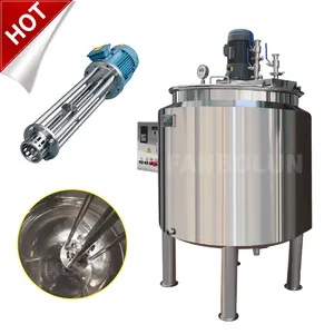 Emulsifier Alcohol Gel Carbomer High Shear Mixer Tanks Stainless Steel Juice Mixer Machine Jacket Stainless Steel Mixing Tank