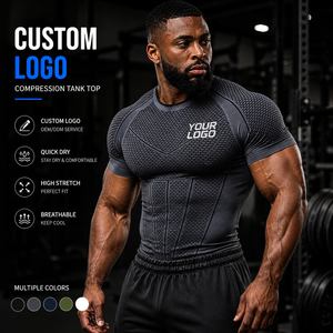 <span class=keywords><strong>Débardeur</strong></span> de compression personnalisé pour homme, sans manches, séchage rapide, pour la gym et le fitness, avec logo OEM - Product Image 1