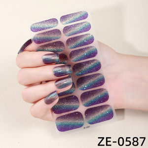Autocollants adhésifs pour ongles en forme de cœur, dégradé de paillettes 3D colorées, les plus vendus sur TikTok, pour fournisseurs OEM/ODM, application facile, non toxique - Product Image 6