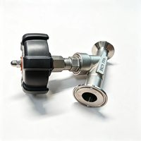 Vanne d'angle manuelle sanitaire en acier inoxydable 304 316L DN25 PN16 à raccord Tri-Clamp avec volant pour l'industrie alimentaire, brasserie et pharmaceutique