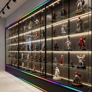 Vitrine de présentation avec logo Millennium Falcon Ucs pour vitrine en verre trempé personnalisée, éclairage LED couleur sur la base, vitrine pour boutique de tabac - Product Image 6