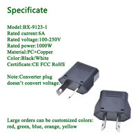Adaptateur de prise européenne vers américaine 220V/250V vers 110V, convertisseur AC avec prise de type A pour les voyages