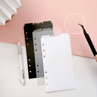 Carnet de notes à feuilles mobiles A5 A6 en PP avec pages de classification, pages d'insertion pour la planification du temps et autocollants d'index détachables