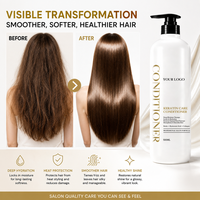 Après-shampoing à la kératine, biotine, acide hyaluronique et collagène, hydratation intense, protection thermique pour cheveux secs, abîmés par la chaleur et crépus