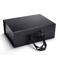 Boîte d'emballage pliante de luxe en carton personnalisée avec poignée, gaufrage, pelliculage brillant et mat, recyclable