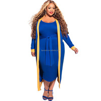 Sororité rose vert surdimensionné femmes décontracté couleur unie rayé à manches longues veste avec cravate manteau gilet jupe ceinture robe ensemble