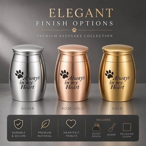Mini Köpekler Evcil Hayvan Hatıra <span class=keywords><strong>Urn</strong></span> Külleri Paslanmaz Çelik Su Geçirmez Vidalı Kapak Silindirik Klasik Basit Tasarım Dayanıklı Küçük Paylaşım - Product Image 3