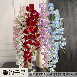 Guirlande florale artificielle Jinxi en soie pour décoration suspendue, guirlandes de mariage, rose, violet, rouge, blanc, bleu, simple - Product Image 5