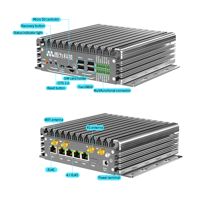 Lunix IOT Mini pc Edge Computer Machine Server Edge AI Industrial Computing Smart Box