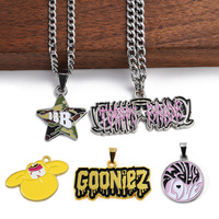 Collier en Gros Chaîne Hommes Femmes Mode Or Argent Breloques Pendentif Personnalisé Logo Découpé Acier Inoxydable