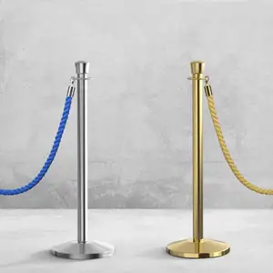 Gold Stand Rope Barrier With Crown Top For Wedding Santion Post For Red Carpet