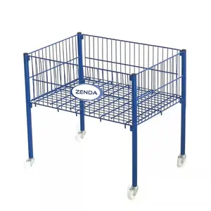 Sıcak satış kapasitesi 50kg katlanır çelik tel örgü köpek kafesi Metal depolama rulo kafes arabası