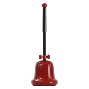 Vintage Style Toilet Brush Long Handle Nylon Bristles For Toilet Cleaning Red White Color Plastic Material - Product Image 5