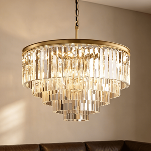Lustre en verre cristal et fer industriel de luxe <span class=keywords><strong>Odeon</strong></span>, LED réglable en hauteur, pour la décoration de la maison, des hôtels, des cafés, des restaurants - Product Image 4