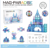 CBTOYS Juego de Construcción de Castillo de Princesa con Bloques Magnéticos, Figuras, Bloques Magnéticos Rosas y Morados, Construcción 3D, Juguete STEM