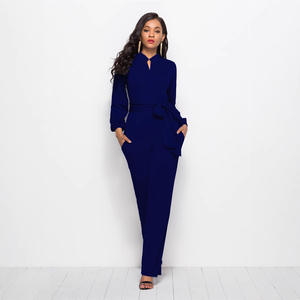 Nuevo Mono Formal de Moda para Mujer, Cintura Alta, Cuello Alto, Bolsillos con Botones, Pierna Ancha, Tejido, Estilo Casual de Verano - Product Image 2