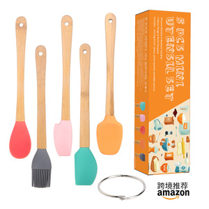 Cross Border Mini Baking <b>Tool</b> Set <b>Silicone</b> 5 Piece Spatula Spoon Grape Kids Kitchen Utensils - Product Image 2