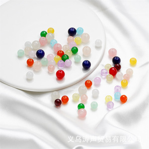 Cuentas Sueltas de Vidrio de 10 mm, Redondas, Imitación de Jade, para Fabricación de Joyería, Venta al por Mayor - Product Image 1