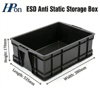 Conteneur de manutention ESD léger, boîte de rangement universelle antistatique pour modules de mémoire RAM de bureau avec couvercle et plateau en plastique