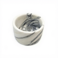 Pot de rangement cylindrique en marbre Arabescato moderne et flexible, fait à la main par NANWEI, pot à bonbons sculpté, récipient alimentaire