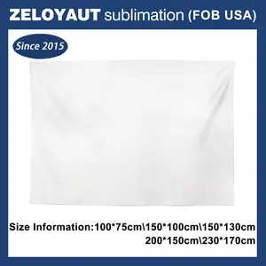 ZELOYAUT Sublimation En Gros COURTE PELUCHE Tapisserie Blanc Impression Personnalisée Couverture Doux Maison Hôtel Décor Personnalité Bureau