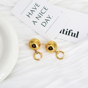 ต่างหูแบบติดหูสไตล์วินเทจ กันน้ำ ทำจากสแตนเลสสตีลเคลือบทอง 18K PVD สำหรับผู้หญิง แฟชั่นโลหะ - Product Image 5